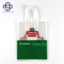 PE printed logo loop handle shopping bag with plastic loops